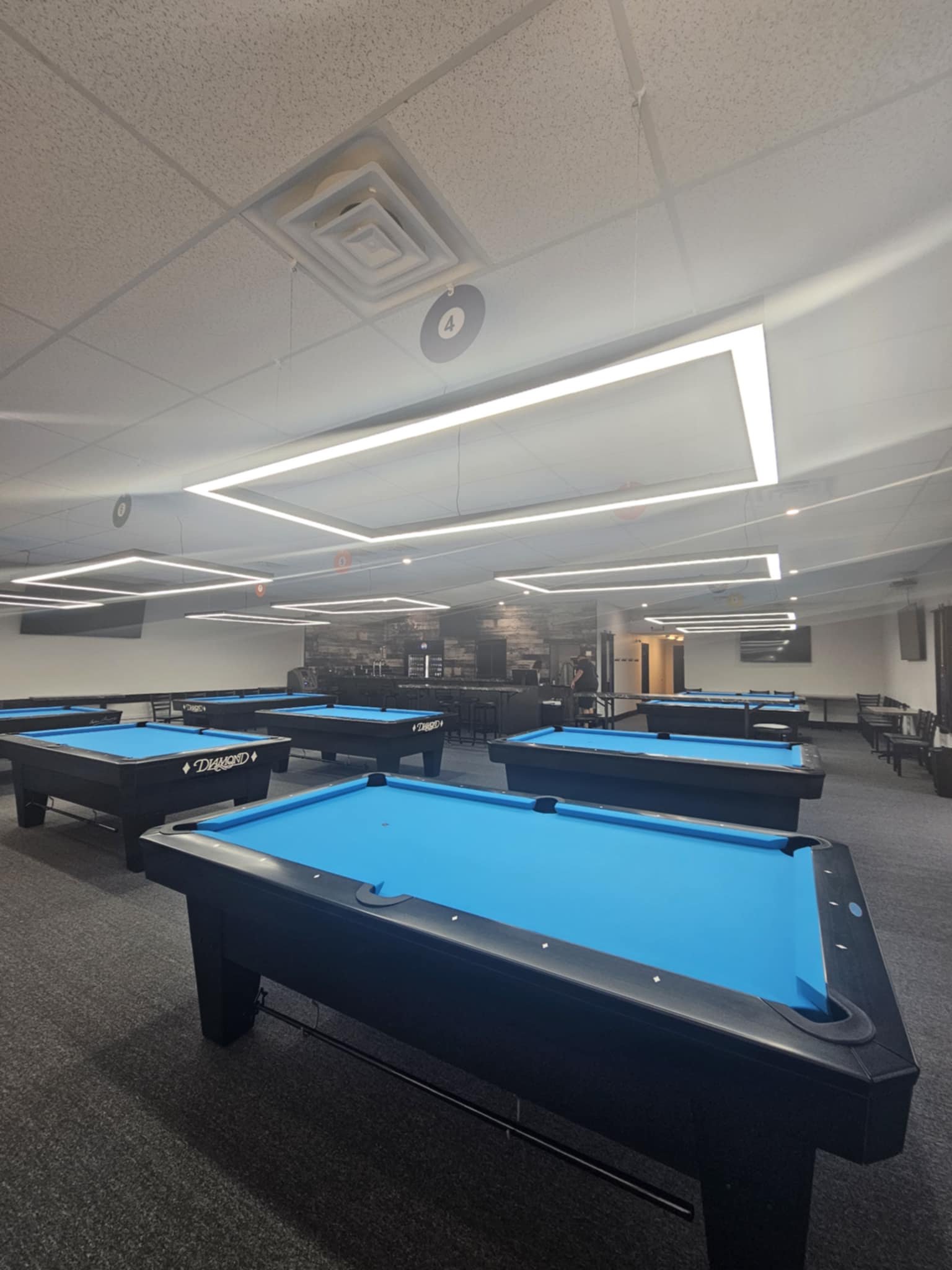 Pool tables and seating